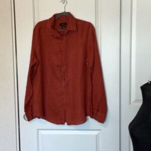 Massimo Dutti Terracotta Linen Shirt L